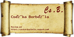 Csóka Borbála névjegykártya